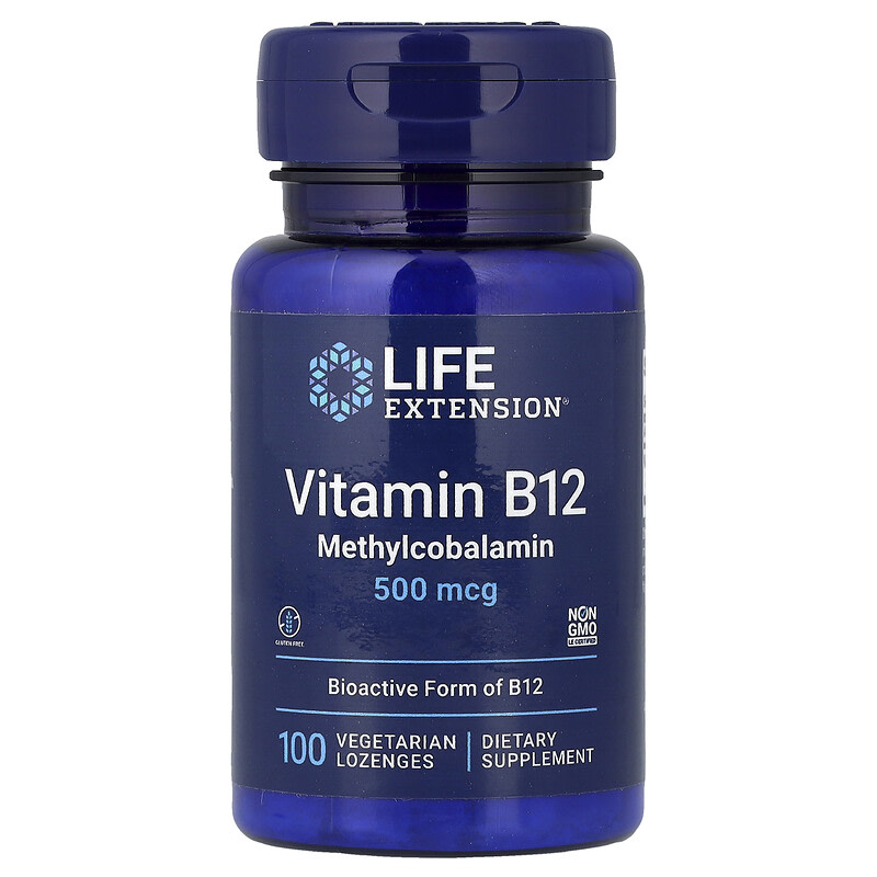 라이프익스텐션 비타민B12 메틸코발라민 500mcg 100정, 1개 - 상품 이미지