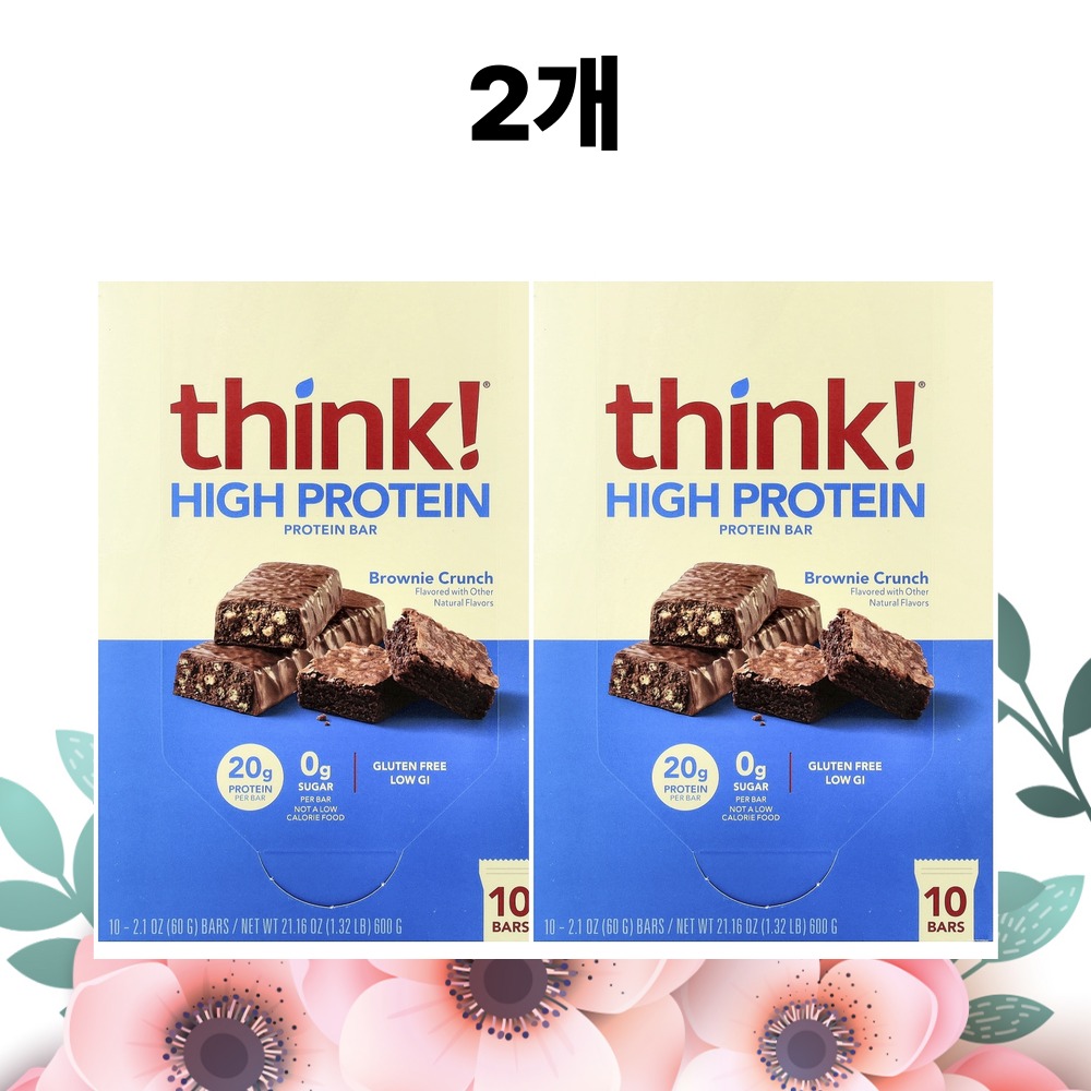 띵크 프로틴바 브라우니크런치맛 10개입 60g, 2개 - 상품 이미지