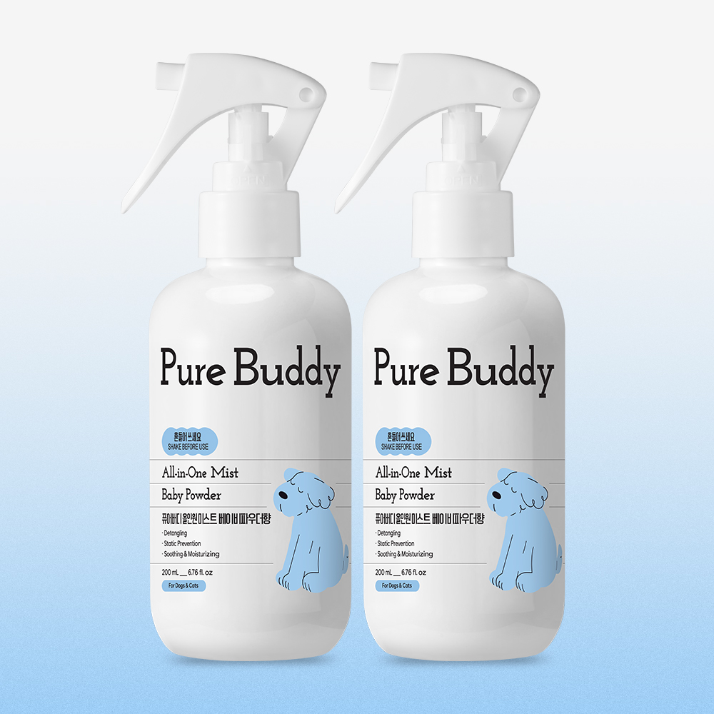 퓨어버디 강아지 고양이 올인원 미스트 베이비파우더향 200ml, 2개 - 상품 이미지