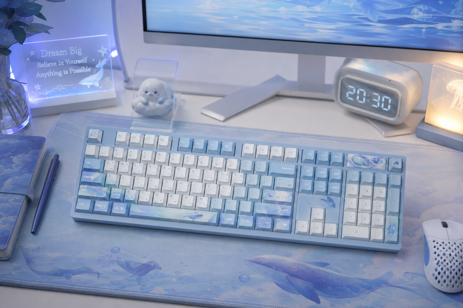 VARMILO VA100 유무선 풀배열 VIA 기계식 키보드 펀키스 정품 Sea Melody, 보이스축 - 메인 이미지