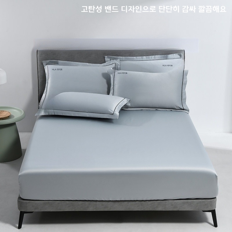 여름 쿨링 매트리스 커버 시원한 침대시트 라이트그레이 싱글 90x200cm (5-25cm) - 상세 이미지 3
