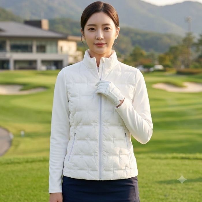 볼빅 골프 간절기 튜브 퀄팅 하이넥 하이브리드 골프 구스다운 패딩점퍼 - 상품 이미지