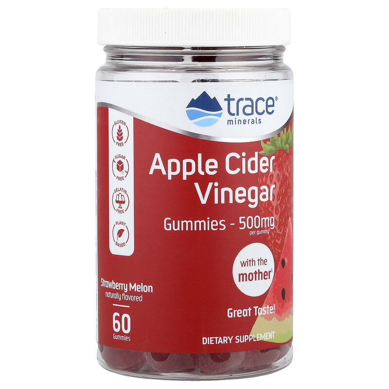 Trace 애플 사이다 식초 구미젤리 딸기 멜론 맛 500mg 60개입, 1개 - 상품 이미지