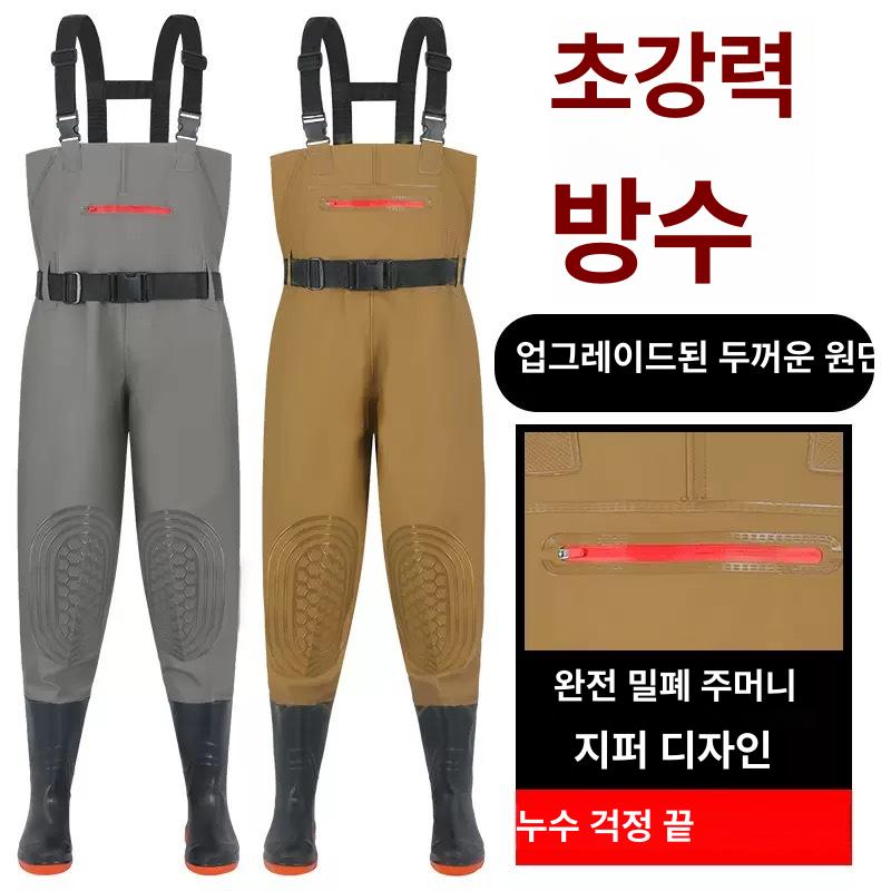 가슴 낚시 장화 웨이더 두꺼운 나일론 블랙 36 - 상세 이미지 3