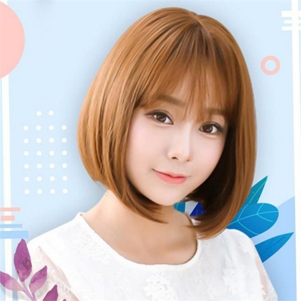 자연 여성 단발 가발 웨이브 여성 통가발 데일리 보브 스타일 - 상품 이미지