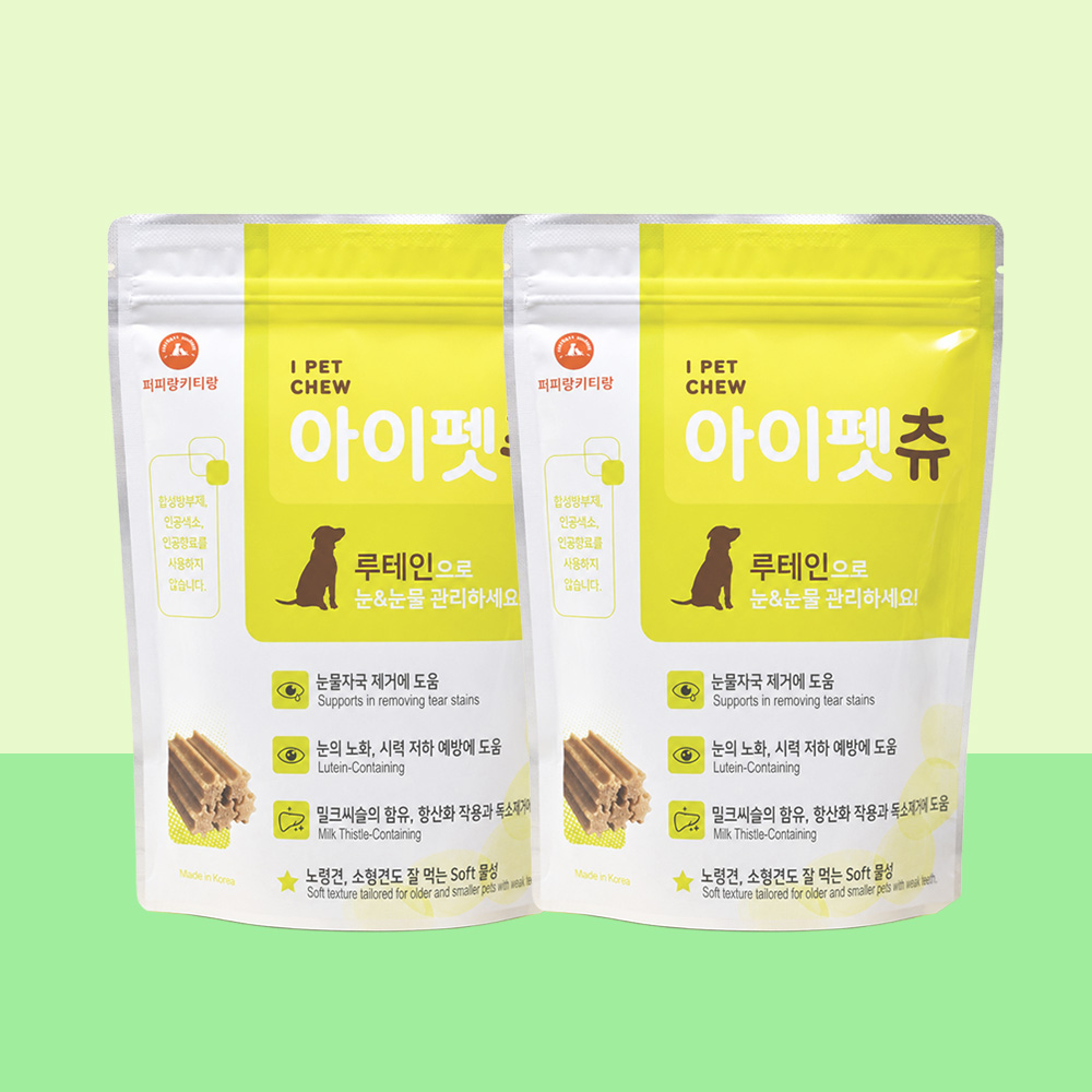 아이펫츄 강아지 눈물 영양제 반려견 눈물자국 밀크씨슬 루테인 눈건강 36개입, 2개 - 메인 이미지