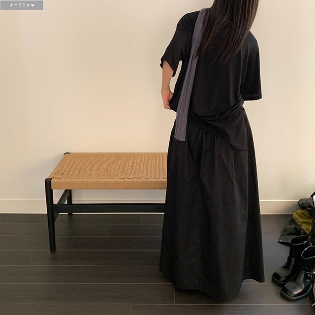 아이나 코튼 뒷밴딩 플리츠 롱 스커트 3col L,XL 여름 빅사이즈 포켓 햅번 제이플로우 이미지 7