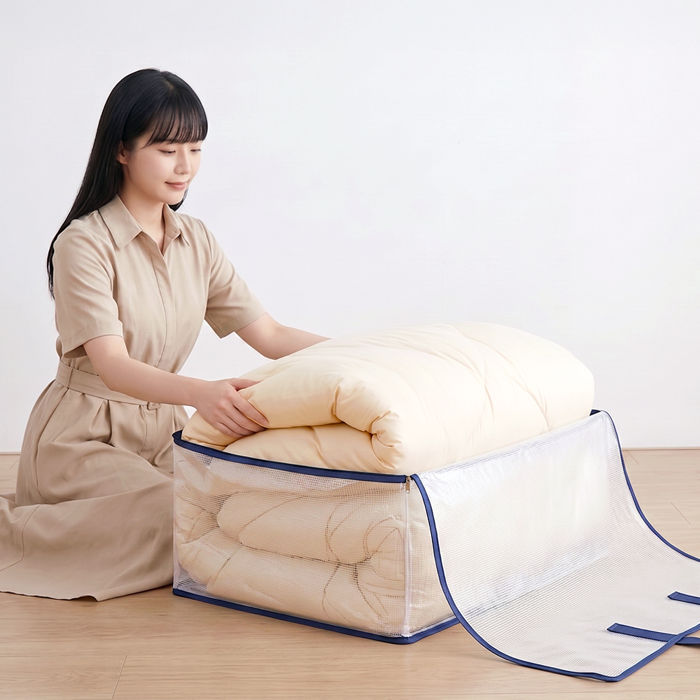 반투명 PVC 튼튼한 의류 수납 정리 이사 이불 가방 중형 - 상세 이미지 2