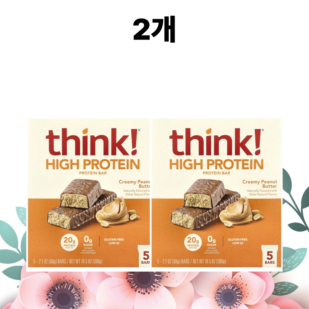 띵크 프로틴바 피넛버터맛 5개입 60g, 2개 - 상품 이미지