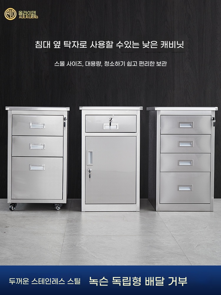 스테인레스 캐비넷서랍장 미용실 철제서랍장 자료 기본형 - 상세 이미지 4