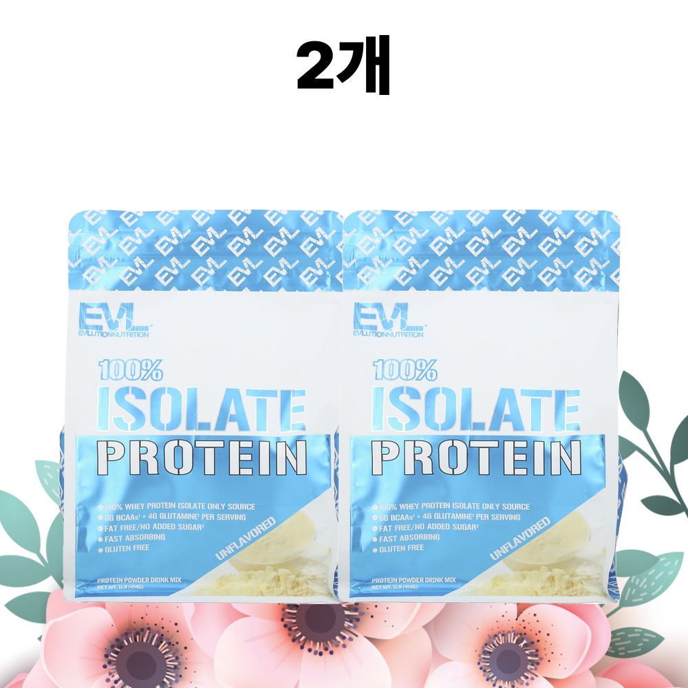 EVL 아이솔레이트 프로틴 무맛 454g 단백질보충제 454g, 2개 - 상품 이미지