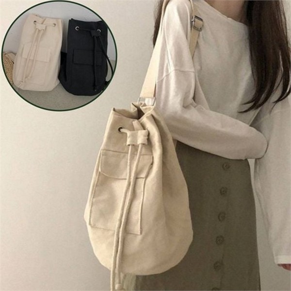 데일리 여성 복조리 가방 버킷백 여성 캔버스 복조리 백 버킷 - 상품 이미지