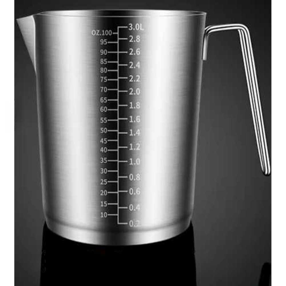 대형 스테인리스 계량컵 비커 눈금 용품 베이킹 카페 요리컵 3000ml - 상품 이미지
