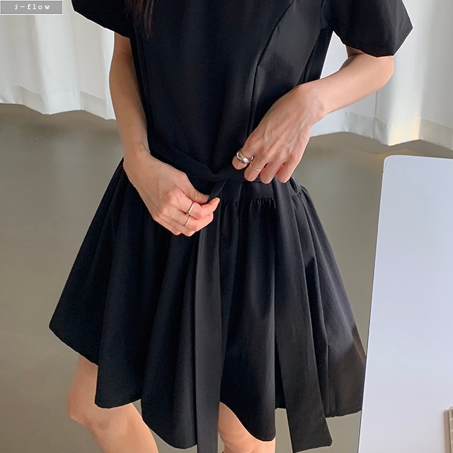 키메 스트랩 플리츠 스판 미디 원피스 2col L,XL 여름 빅사이즈 나일론 제이플로우 이미지 7