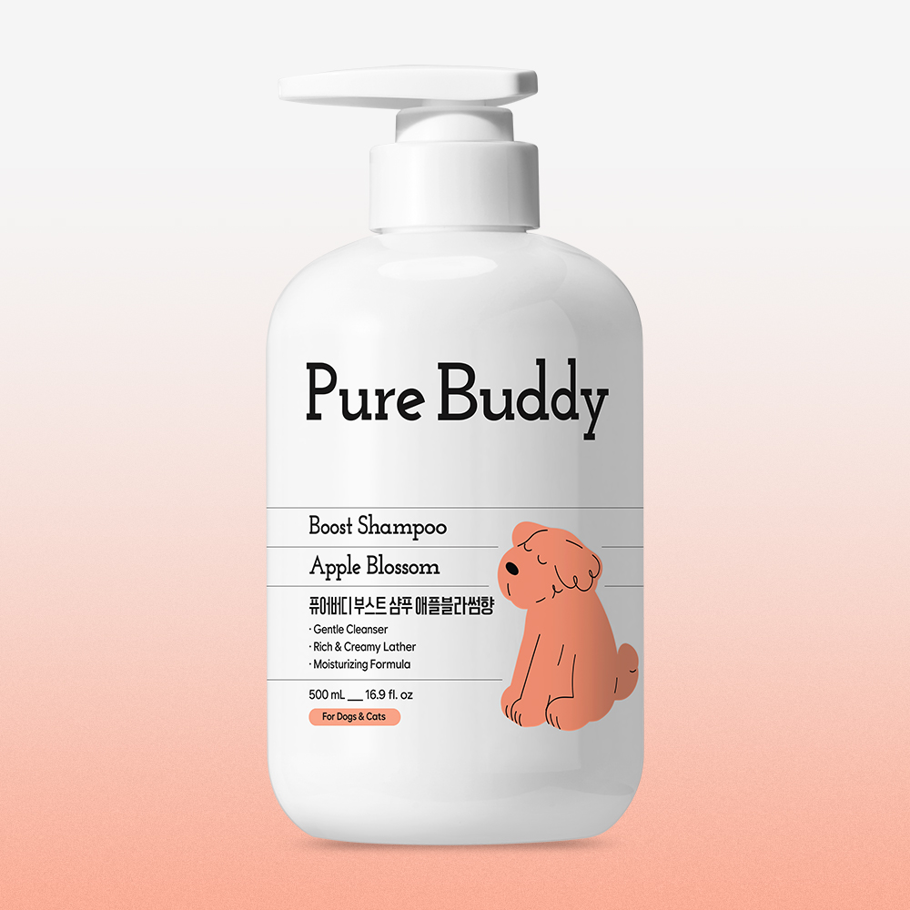 [고양이의 날] 퓨어버디 강아지 부스트 샴푸 애플블라썸향 500ml, 1개 - 상품 이미지