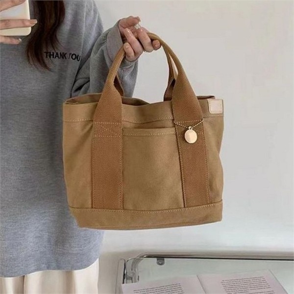 직장인 여성 캔버스 토트 백 무지 여성 데일리 토트 - 상품 이미지