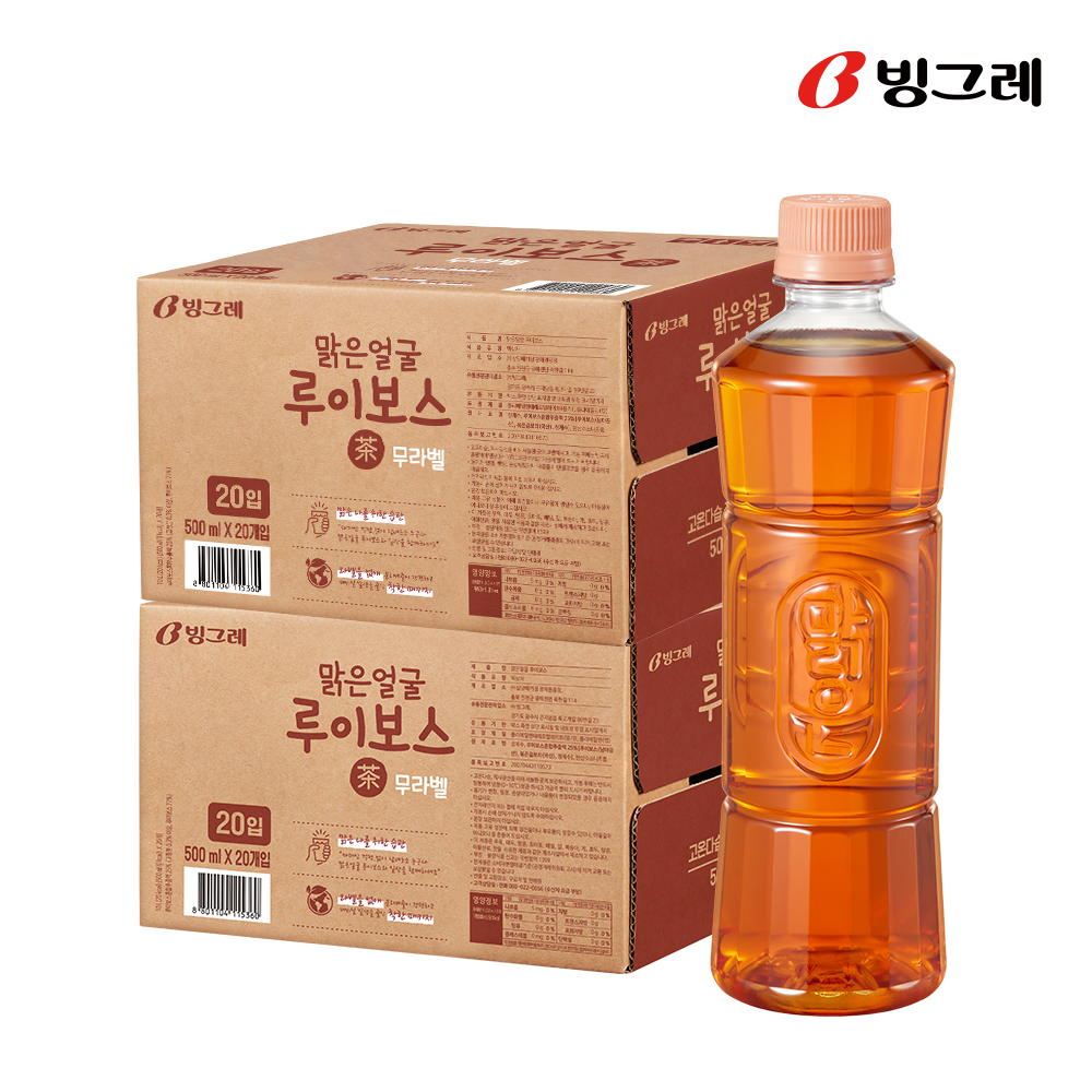 [500원 적립] 빙그레 맑은얼굴 루이보스 500ml 40개입 - 상품 이미지