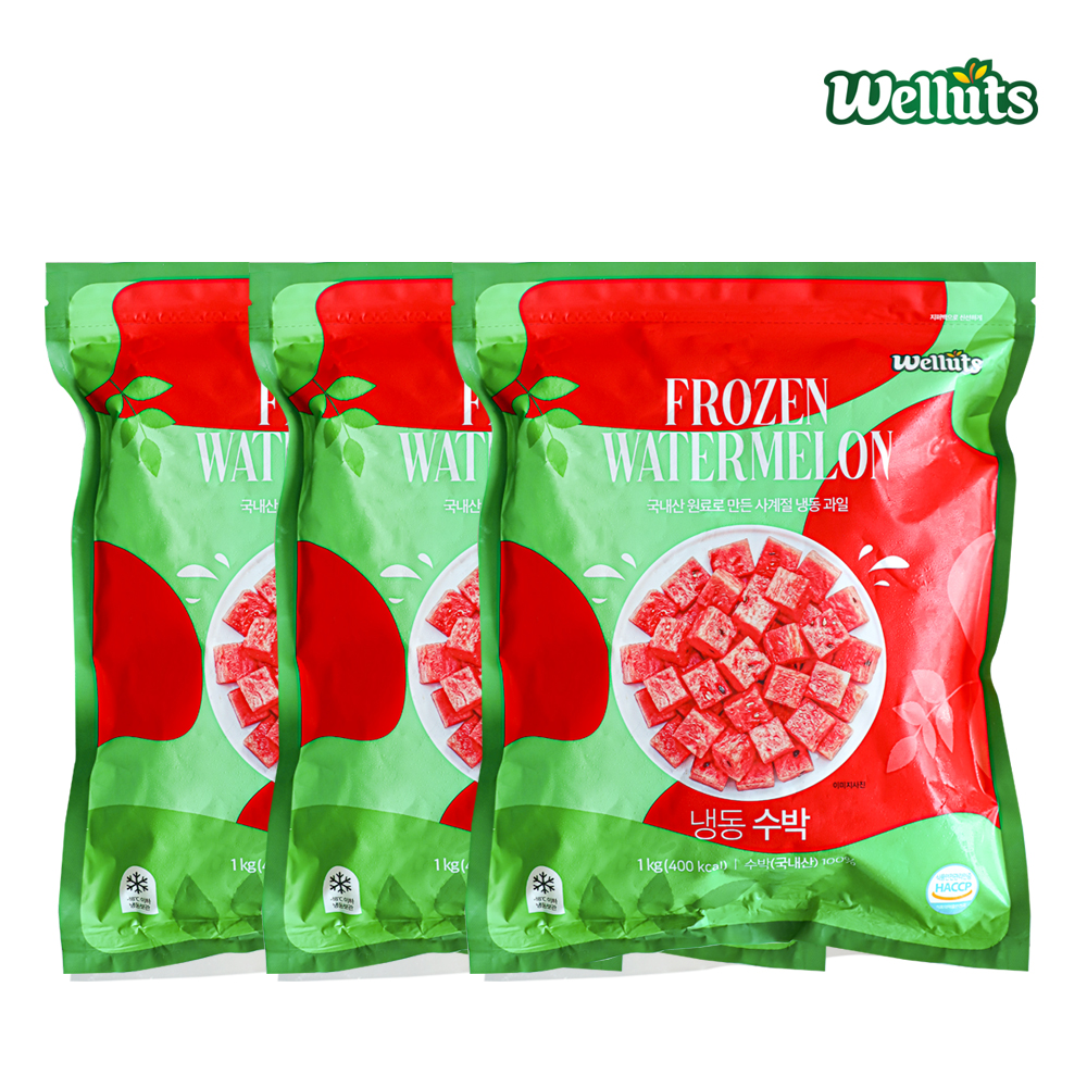 웰루츠 국내산 냉동 수박 1kg, 3개 - 상품 이미지