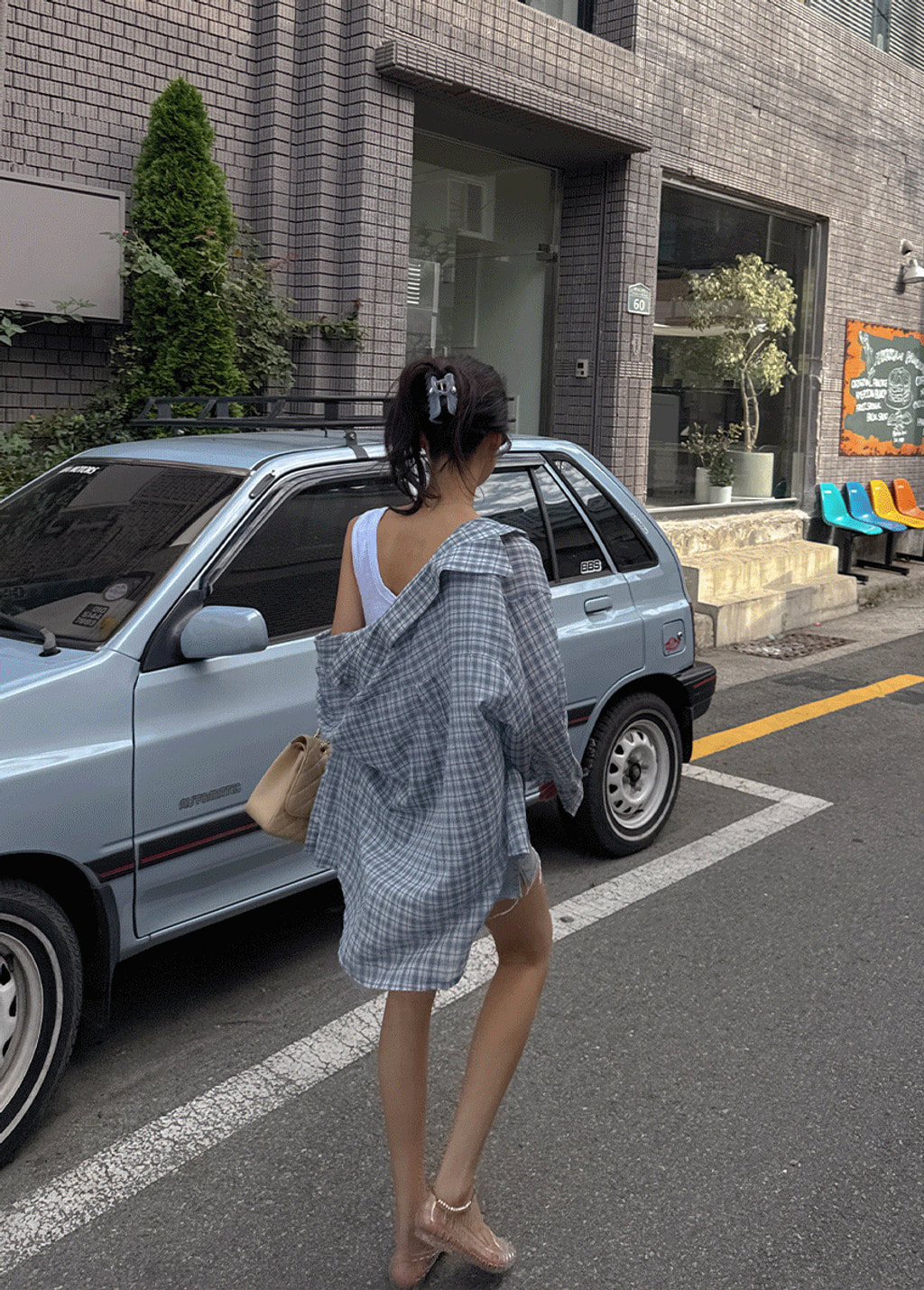 파텔 체크 셔츠 - 상세 이미지 2
