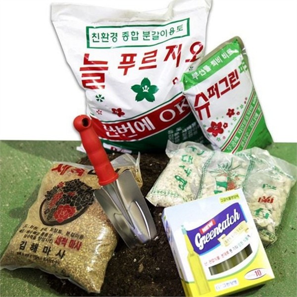 식물용 분갈이 6종 세트 원예용 화분 분갈이 마사토 난석 배양토 - 상품 이미지