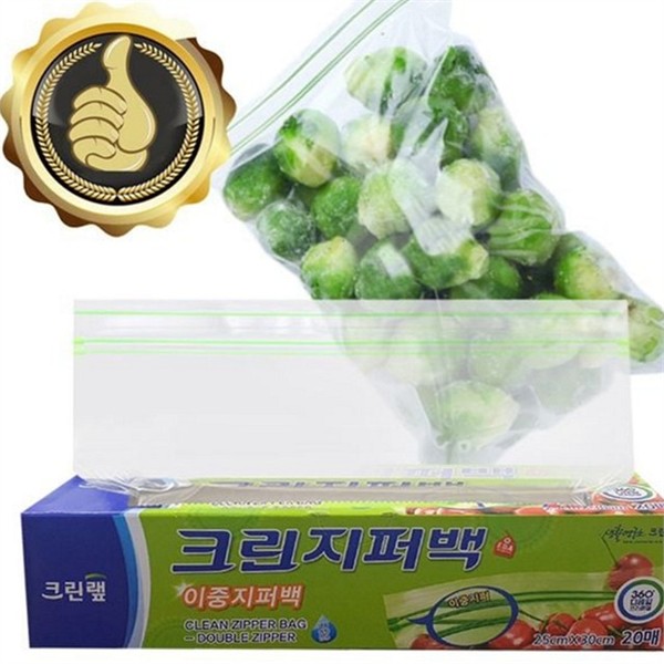 실용적 이중 지퍼 백 냉동 대형 지퍼 백 투명 - 상품 이미지