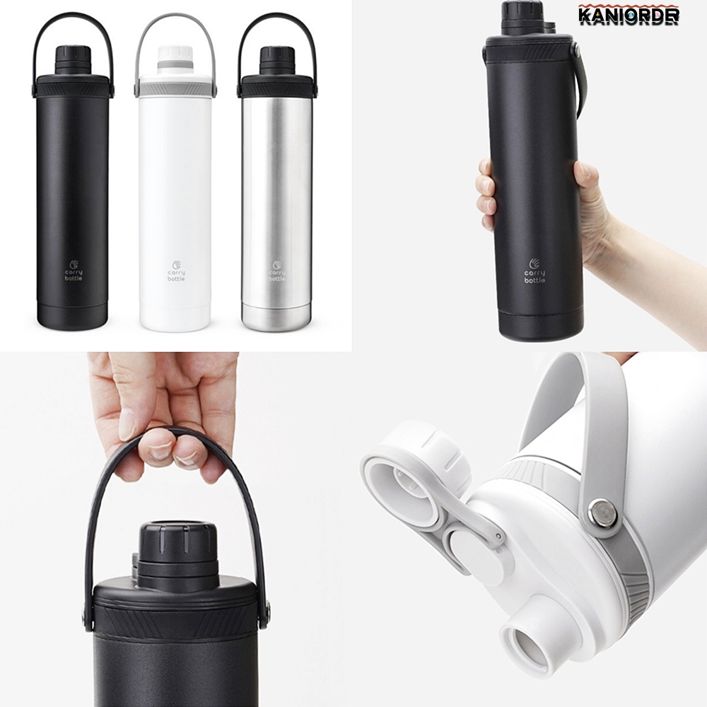 냉온 텀블러 손잡이 휴대용 사무실 보온보냉 밀폐 물병 600ml - 상품 이미지