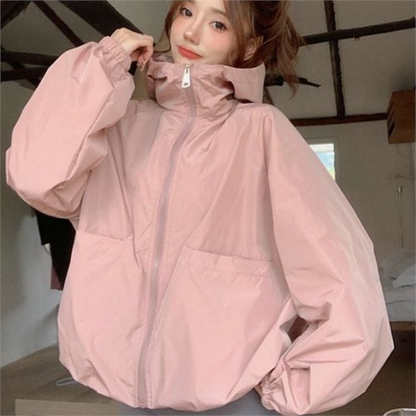 트레이닝 여성 바람막이 점퍼 데일리 여성 후드 점퍼 경량 가을 - 상품 이미지