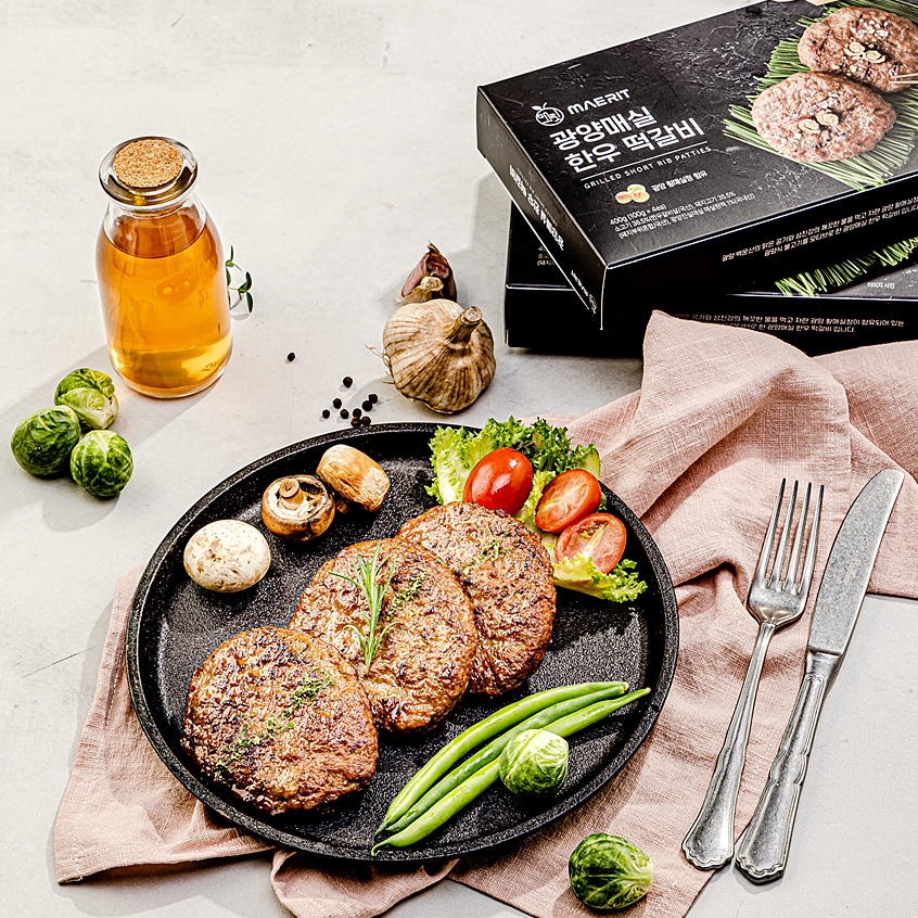 광양매실 한우 떡갈비 광양식불고기 한우 한돈 최적 비율 100% 국내산 재료 400g - 상품 이미지