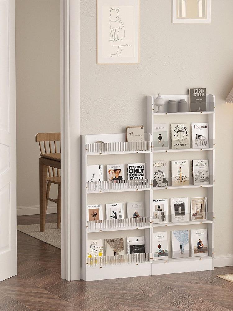 책장 틈새 수납장 슬림 책꽂이 얇은 선반 거실 보관함 - 상세 이미지 2