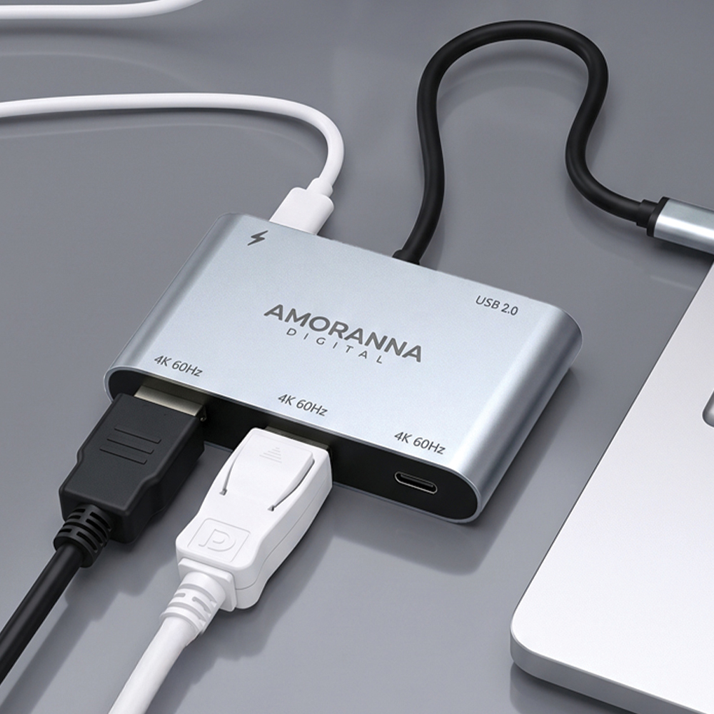 아모란나 C타입 HDMI DP USB C 젠더 분배기 노트북 화면 확장 5in1 MST 이미지 7