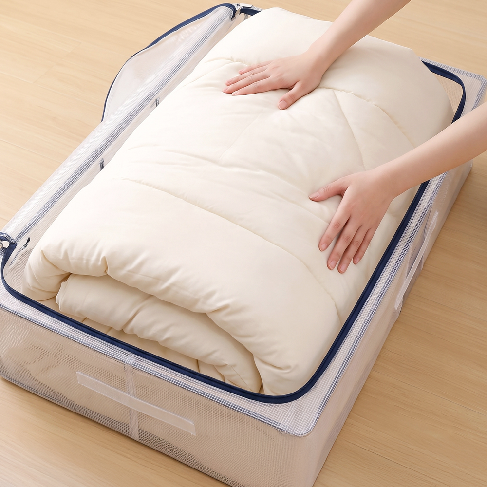 아모란나 PVC 프레임 내장 언더베드 침대밑수납 의류 이불 정리함 30L - 상세 이미지 5