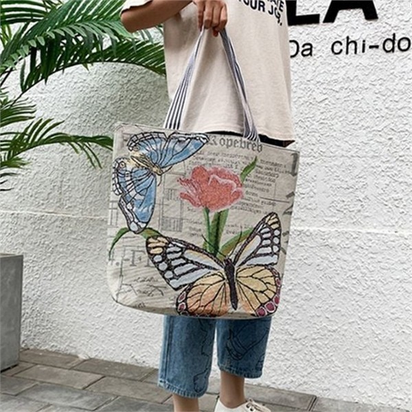 오버사이즈 여성 쇼퍼 백 캐주얼 여성 숄더백 데일리 캔버스 에코백 - 상품 이미지