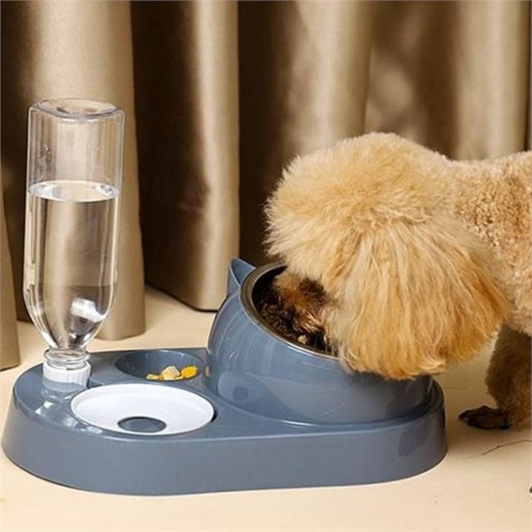 반려동물 강아지 밥그릇 3in1 물그릇 고양이 밥그릇 식기 스텐 사료 - 상품 이미지