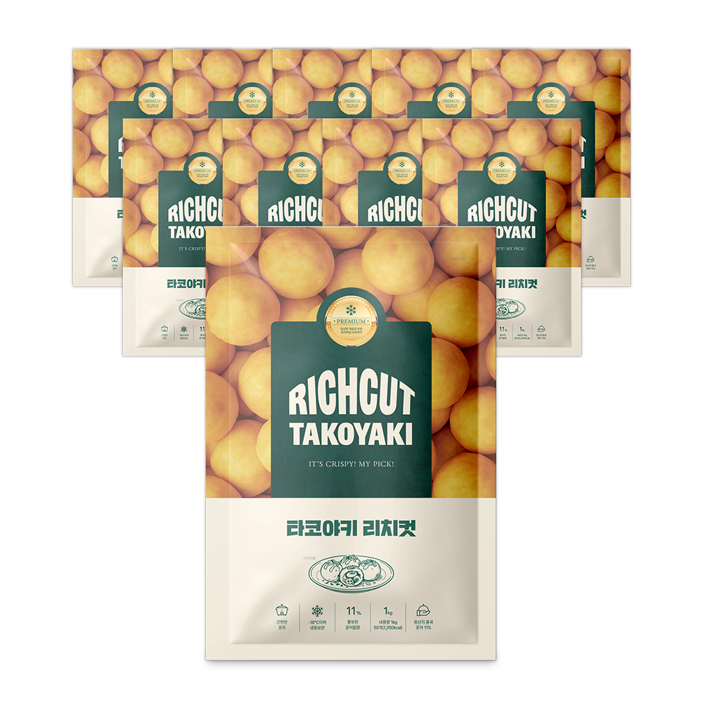 크리스픽 타코야키 리치컷 1박스 10kg(500알) 문어 11% - 상세 이미지 2
