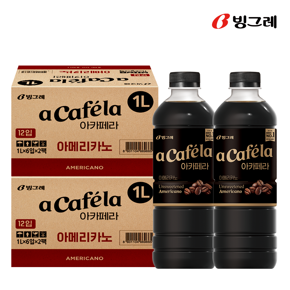 빙그레 아카페라 아메리카노, 1L, 24개