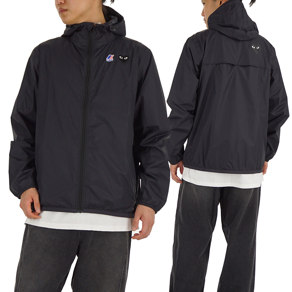 26SS 꼼데가르송 X 까웨 풀 집업 바람막이 자켓 블랙 AZ-J507-051-1 - 상품 이미지