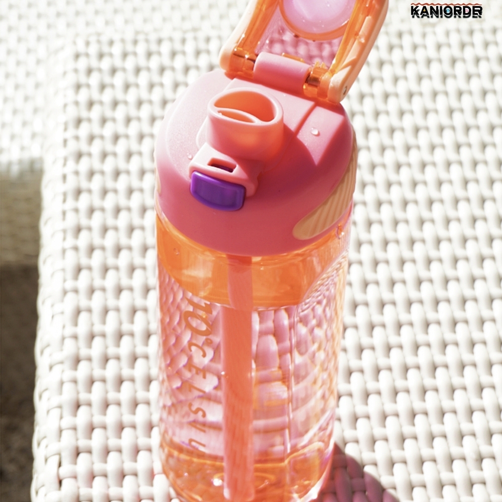 눈금 물병 스포츠 빨대 물통 원터치 산책 운동 보틀 750ml - 상품 이미지
