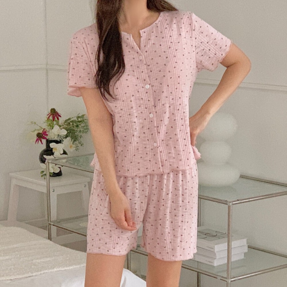 냉감 원피스잠옷 여름잠옷 나시 여성 순면 캡내장 반팔 파자마 상품 이미지