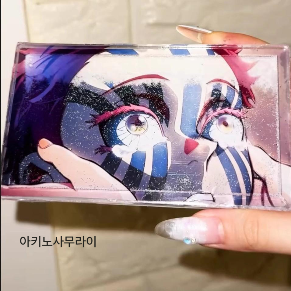 귀멸의 칼날 퀵샌드 카드 아카자 액자 팬픽션 변신 하쿠지 인테리어 장식 소품 귀칼 아카자 퀵샌드 1개 - 상세 이미지 2