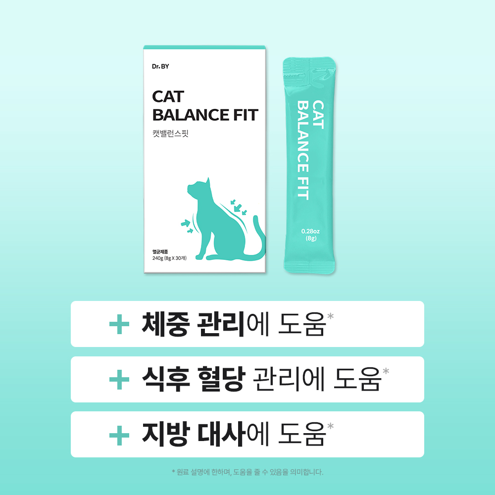 닥터바이 캣밸런스핏 고양이 다이어트 영양제 비만 체중 혈당 관리 30포, 1개 - 상세 이미지 2