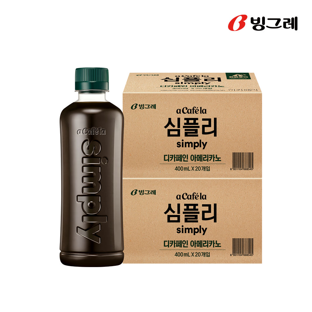 빙그레 아카페라 심플리 디카페인 아메리카노 400ml 40개 가격 비교 빙그레 본사직영몰 빙그레 아카페라 심플리 디카페인 아메리카노 400ml 40개