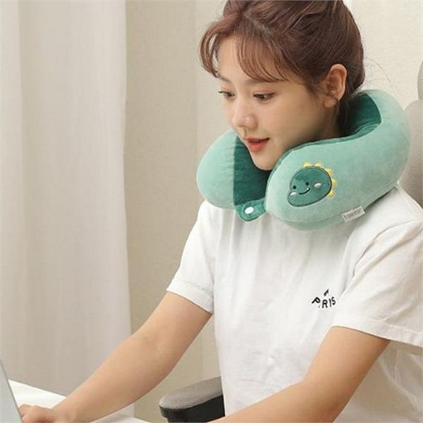 인체공학 여행용 목베개 학생용 낮잠용 목베개 휴대용 비행기 벨벳 - 상품 이미지