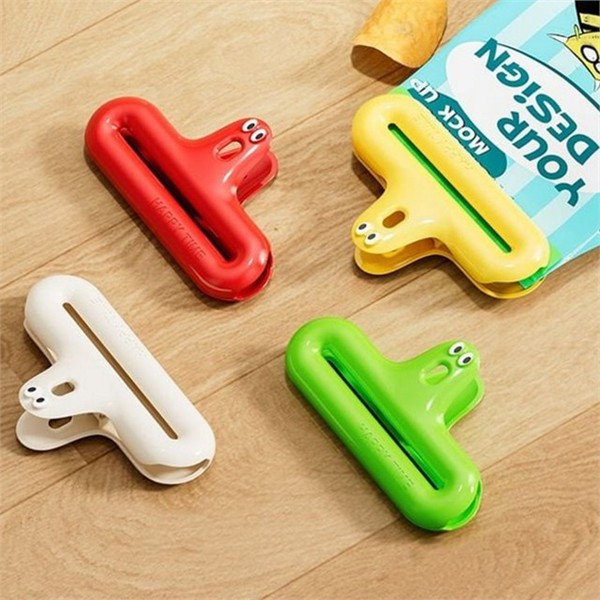 음식물 밀봉 집게 4P 다용도 주방 밀폐용 집게 식재료 봉지 - 상품 이미지