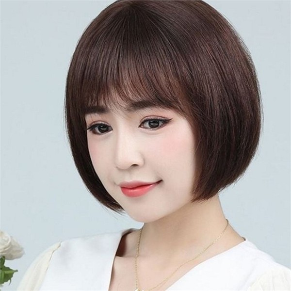 앞머리 여성풀 가발 단발 통가발 촬영용 스타일 정수리 짧은 - 상품 이미지