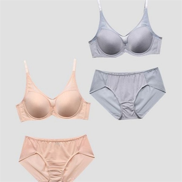노와이어 여성 풀컵 브라 팬티 D컵 베이직 여성 와이어 브라 - 상품 이미지
