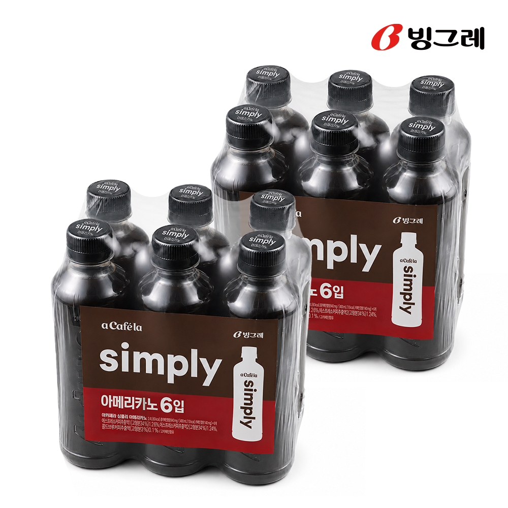 빙그레 아카페라 심플리 아메리카노, 400ml, 12개