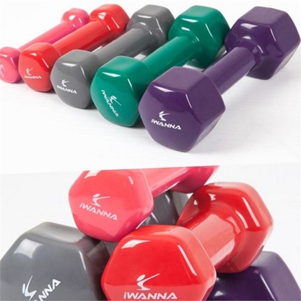 칼라 pvc 아령 1.5kg 육각 고무 덤벨 홈트 근력 - 상품 이미지