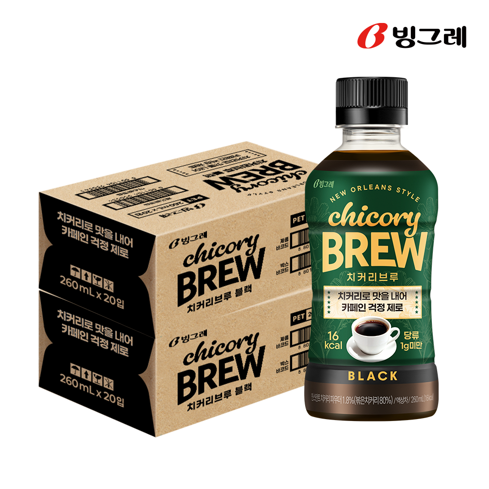 빙그레 무카페인 치커리브루 블랙 260ml, 40개 - 상품 이미지