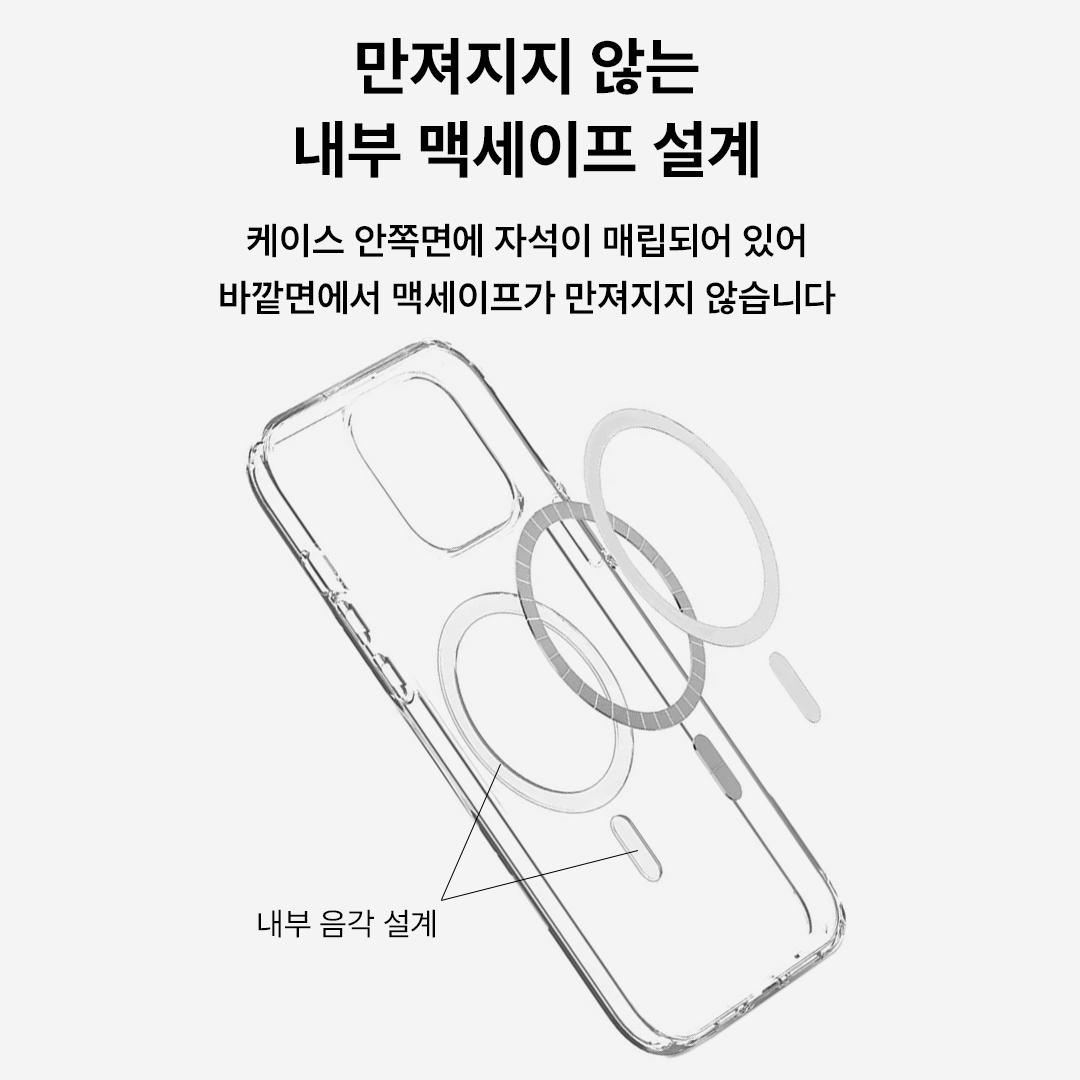 1+1 방탄 범퍼 맥세이프 케이스 클리어, 아이폰12 미니 - 상세 이미지 3