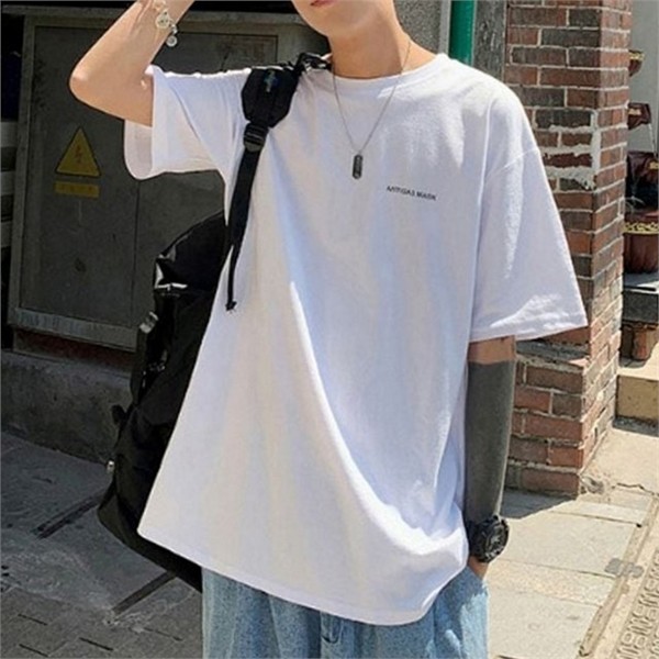 무지티셔츠 남성 반팔 티셔츠 레이어드 남성 오버핏 핏티 티셔츠 캐주얼